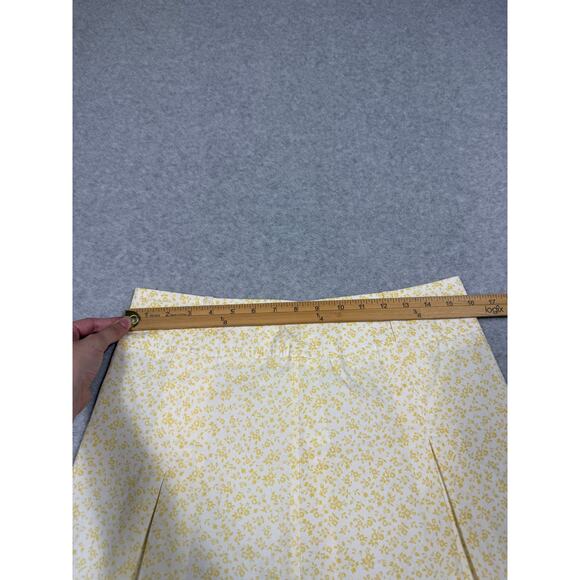 Y2K Forever 21 Womens Size L Yellow Floral Pleated Mini Skirt - Picture 5 of 7